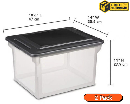 File box clear plastic bin - box,,