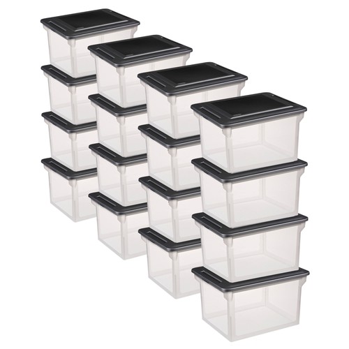 Sterilite file box clear - box,,